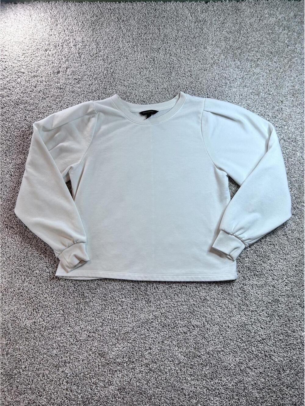 Banana Republic White Crew Neck Sweatshirt Size Small